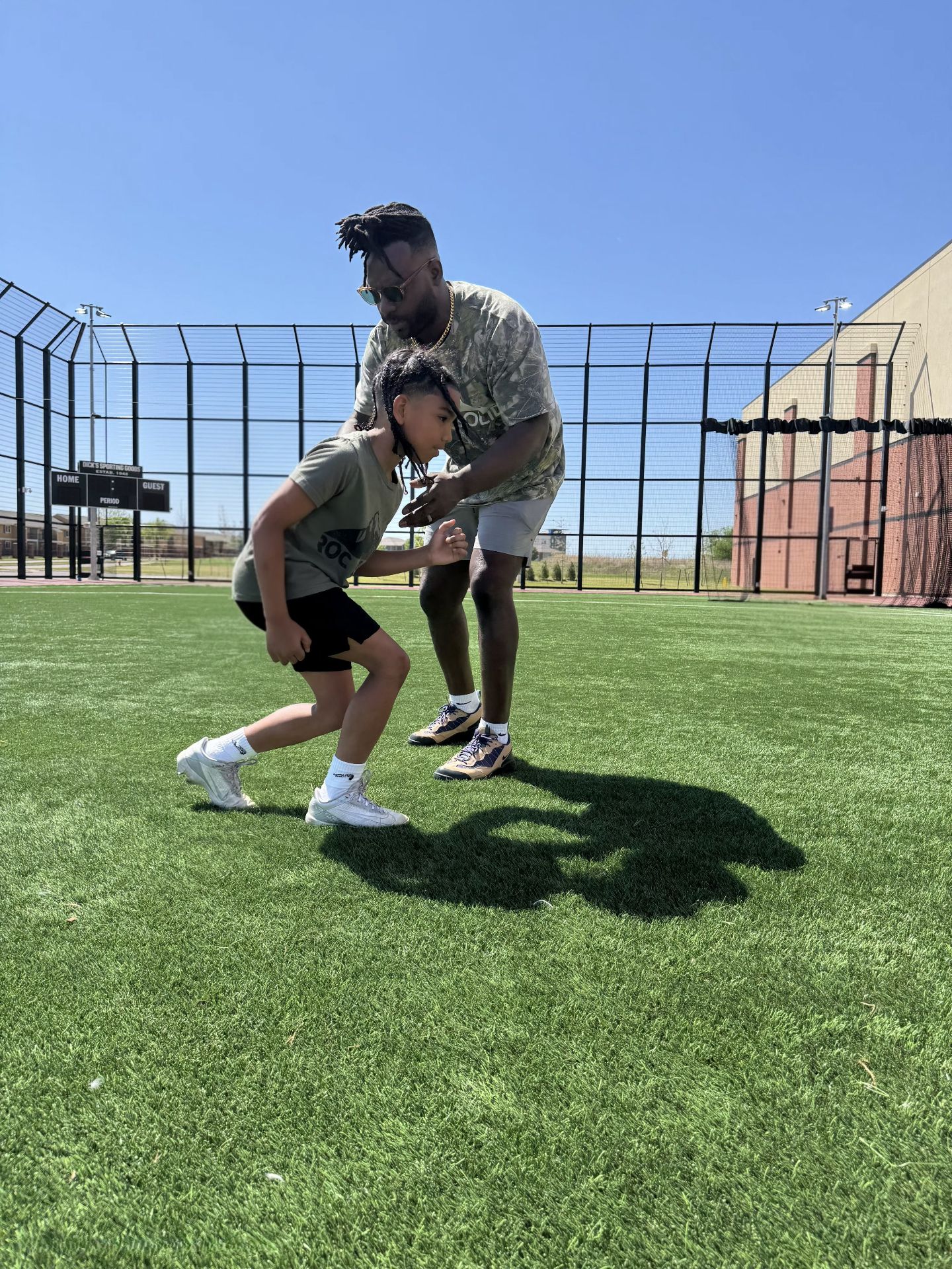 Youth athlete training on the field with Coach Ben Birmingham in Edmond, OK